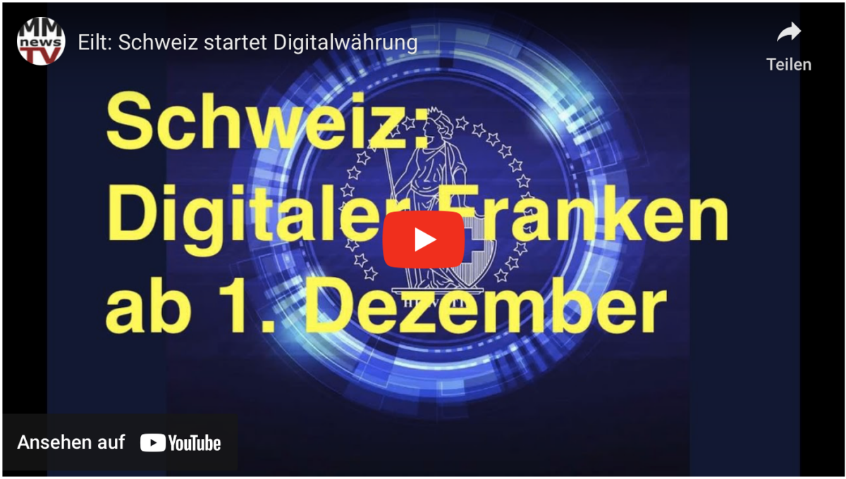 Eilt: Schweiz startet Digitalwährung