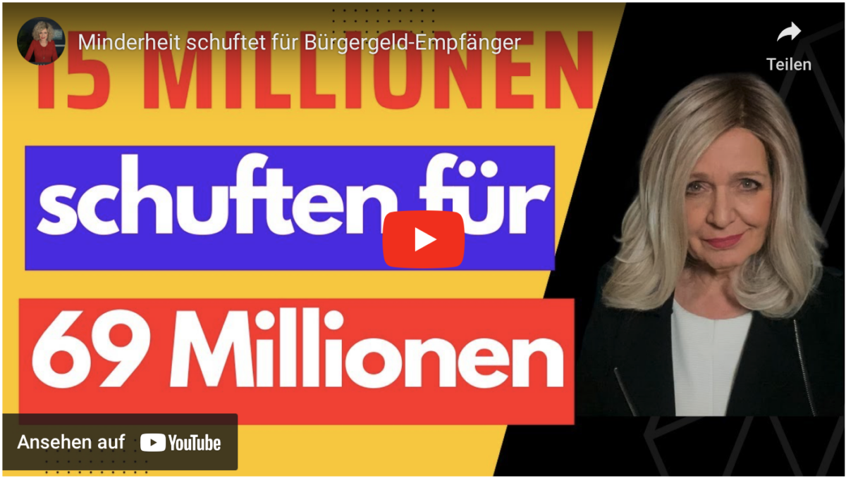 15 Millionen schuften für 69 Millionen! Minderheit schuftet für die Bürgergeld-Empfänger!