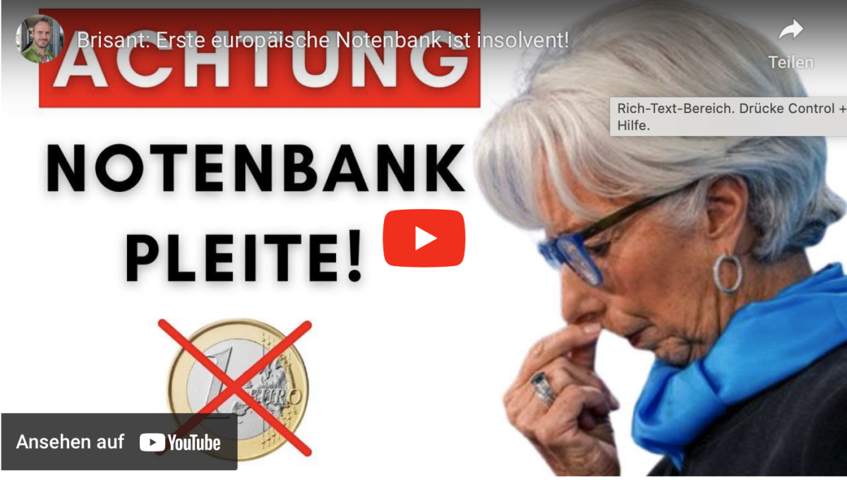 Brisant: Erste europäische Notenbank ist insolvent!