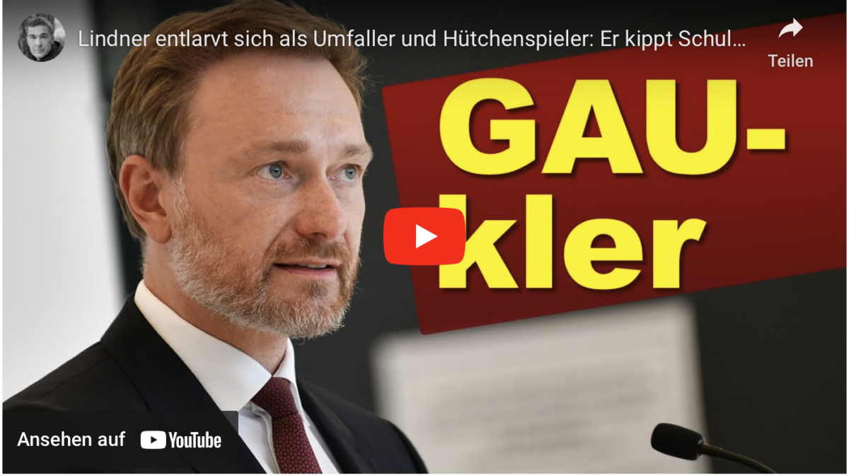 Lindner entlarvt sich als Umfaller und Hütchenspieler: Er kippt Schuldenbremse – mit neuem Trick!