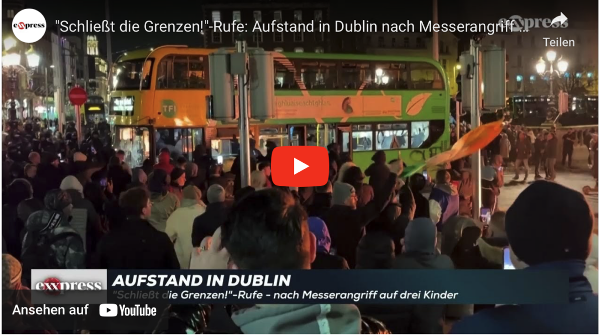 „Schließt die Grenzen!“-Rufe: Aufstand in Dublin nach Messerangriff auf drei Kinder!