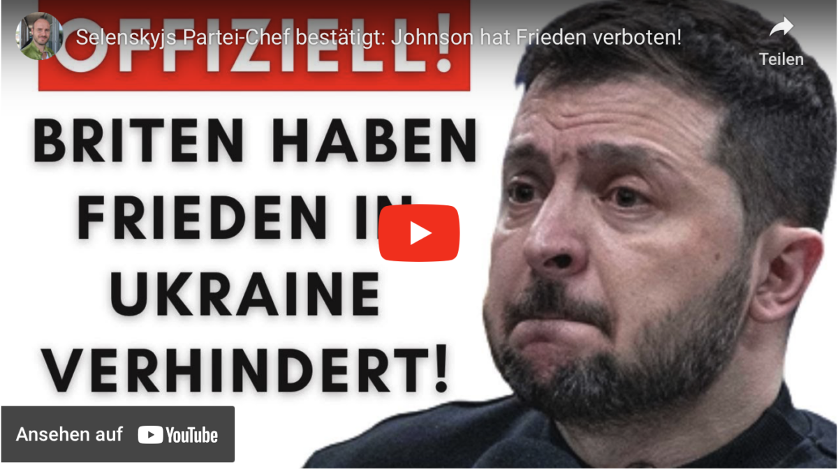 Selenskyjs Partei-Chef bestätigt: Johnson hat Frieden verboten!