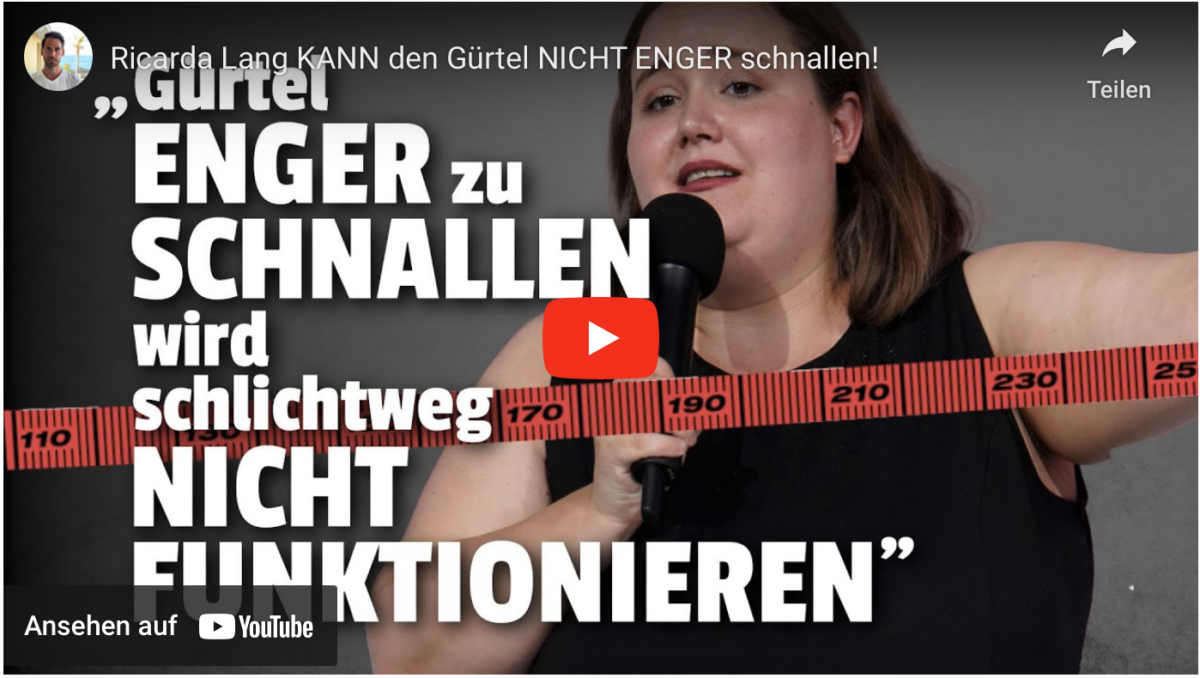 Ricarda Lang KANN den Gürtel NICHT ENGER schnallen!