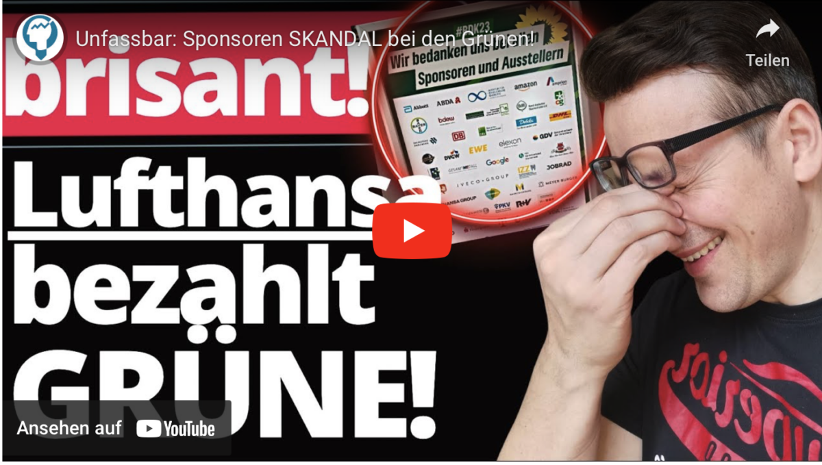 Unfassbar: Sponsoren SKANDAL bei den Grünen!