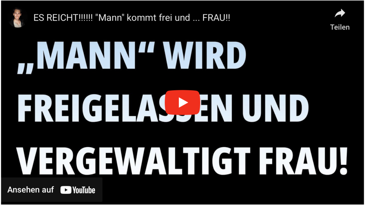 ES REICHT!!!!!! „Mann“(Syrer) kommt frei und … FRAU!!