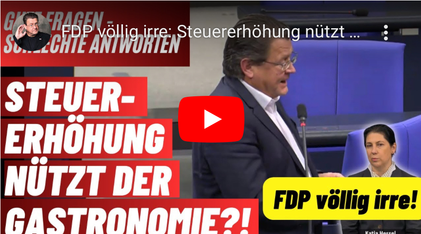 FDP völlig irre: Steuererhöhung nützt der Gastronomie