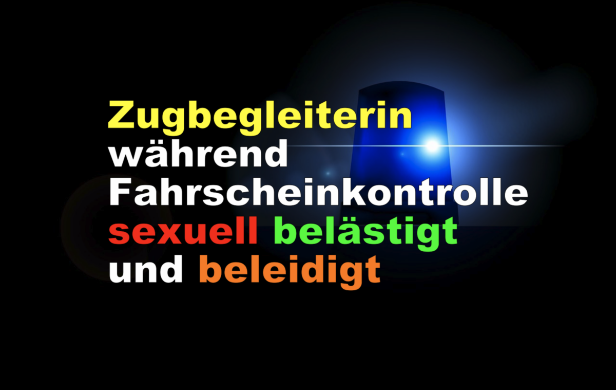 Zugbegleiterin während Fahrscheinkontrolle sexuell belästigt und beleidigt!
