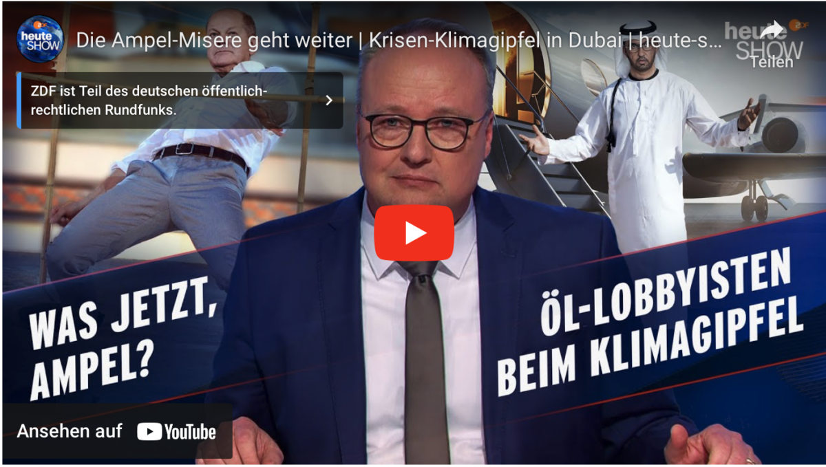 Die Ampel-Misere geht weiter | Krisen-Klimagipfel in Dubai | heute-show vom 01.12.2023