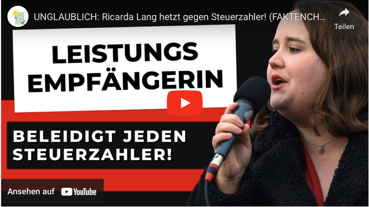 UNGLAUBLICH: Ricarda Lang hetzt gegen Steuerzahler! (FAKTENCHECK!)