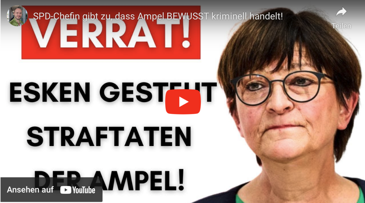 SPD-Chefin gibt zu, dass Ampel BEWUSST kriminell handelt!