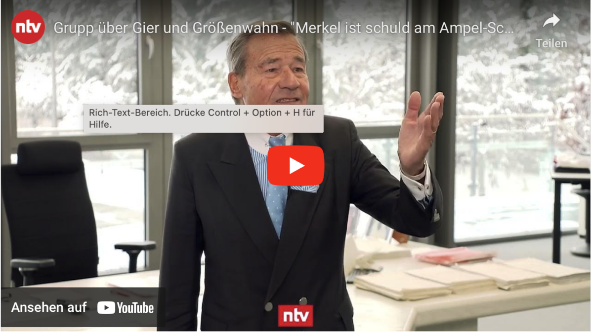 Grupp über Gier und Größenwahn – „Merkel ist schuld am Ampel-Schlamassel“
