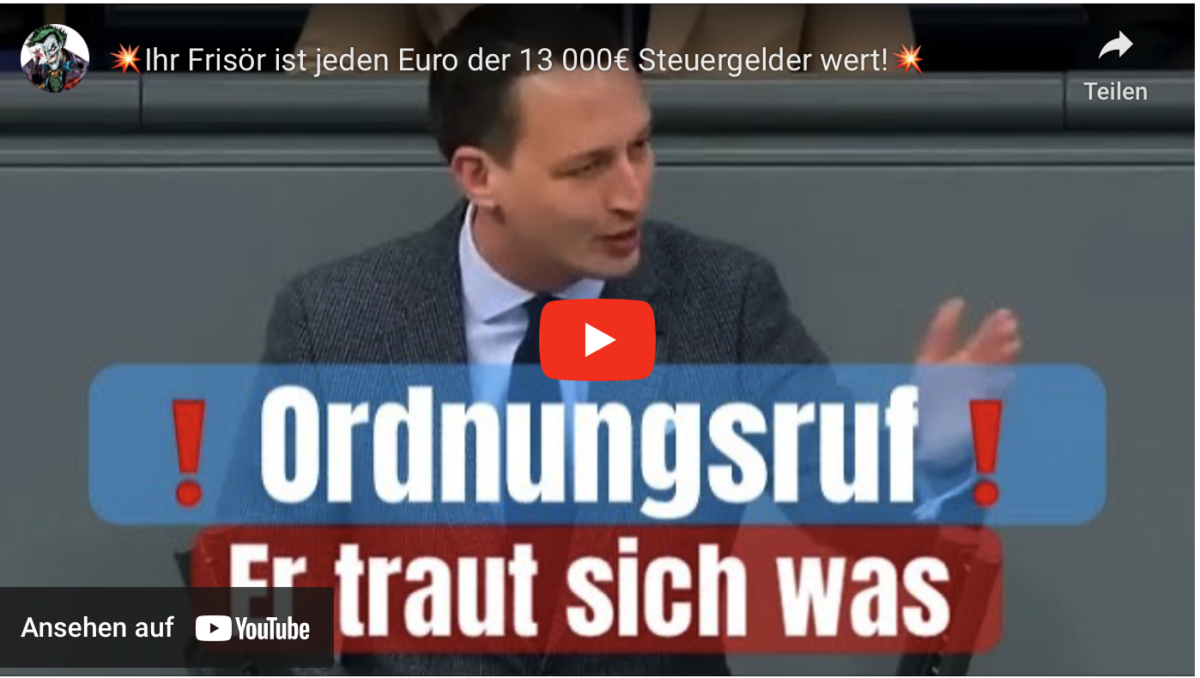 Ihr Frisör ist jeden Euro der 13 000€ Steuergelder wert!