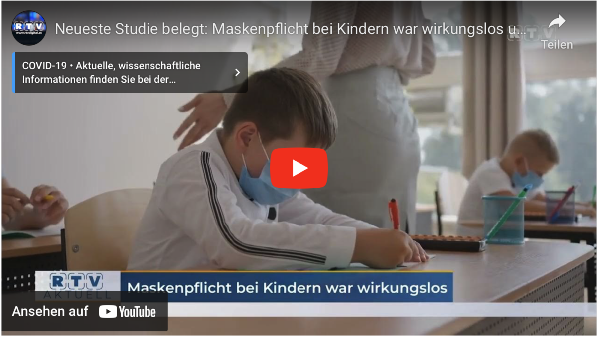 Neueste Studie belegt: Maskenpflicht bei Kindern war wirkungslos und unwissenschaftlich!