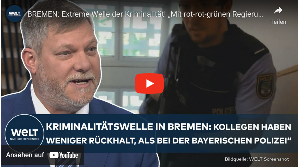 BREMEN: Extreme Welle der Kriminalität! „Mit rot-rot-grünen Regierung weniger Rückhalt“!