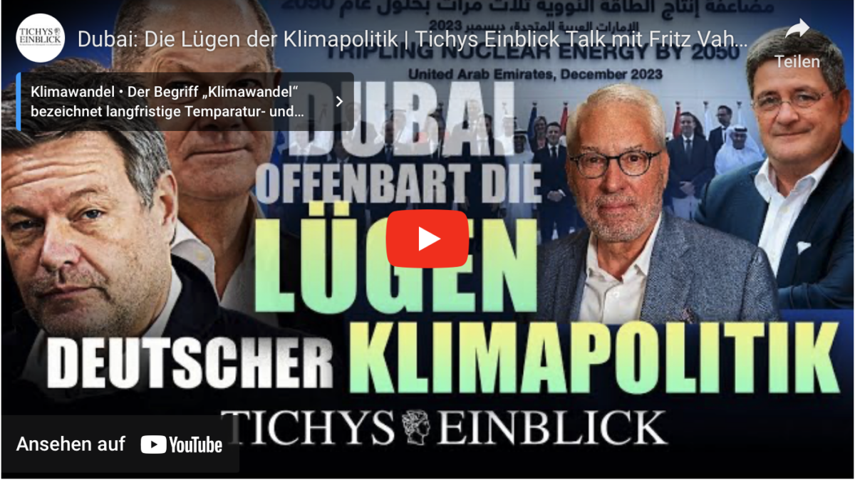 Dubai: Die Lügen der Klimapolitik | Tichys Einblick Talk mit Fritz Vahrenholt