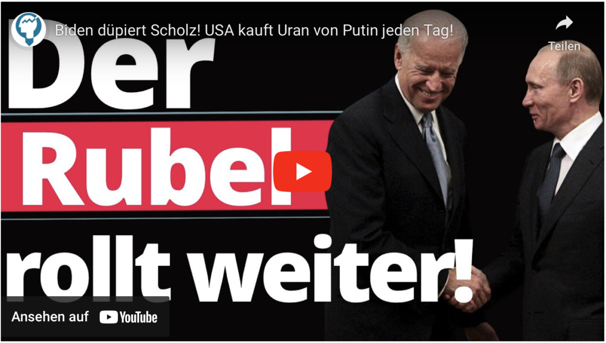 Biden düpiert Scholz! USA kauft Uran von Putin jeden Tag!