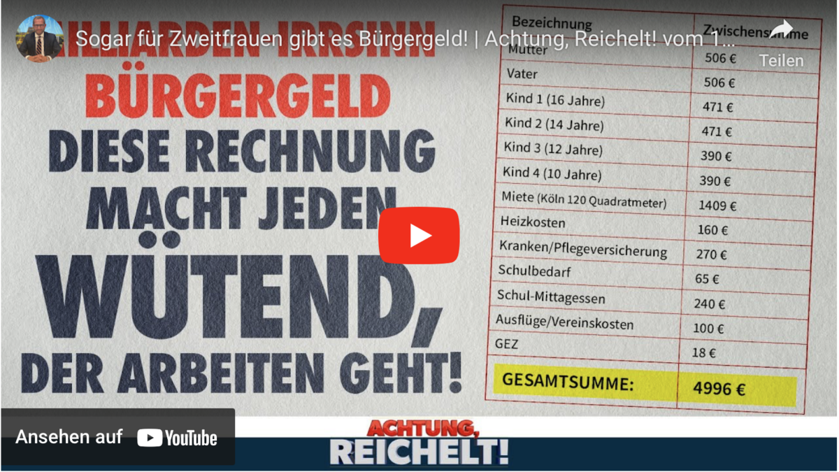 Unglaublich!!! Sogar für Zweitfrauen gibt es Bürgergeld!