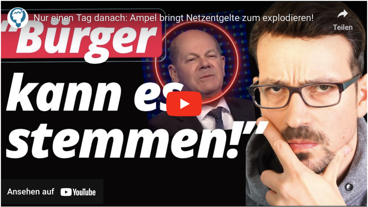 Nur einen Tag danach: Ampel bringt Netzentgelte zum explodieren!
