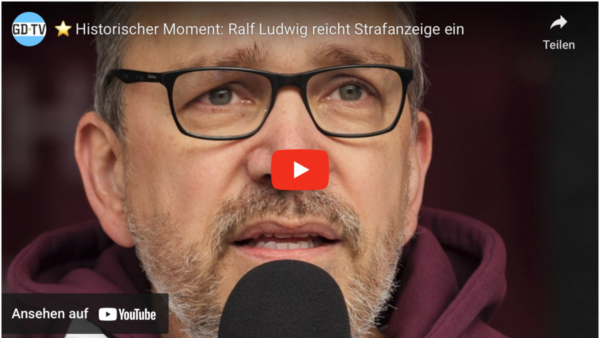 Historischer Moment: Ralf Ludwig reicht Strafanzeige wegen einem Verbrechen gegen die Menschlichkeit ein!