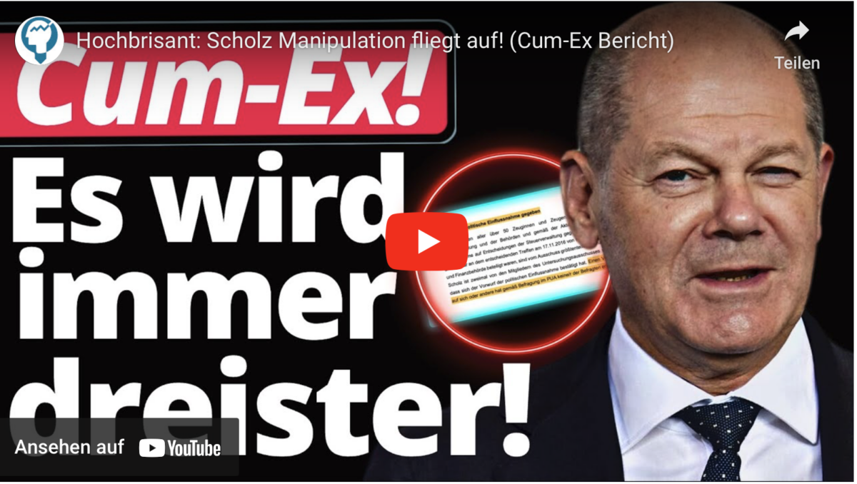 Hochbrisant: Scholz Manipulation fliegt auf! (Cum-Ex Bericht)