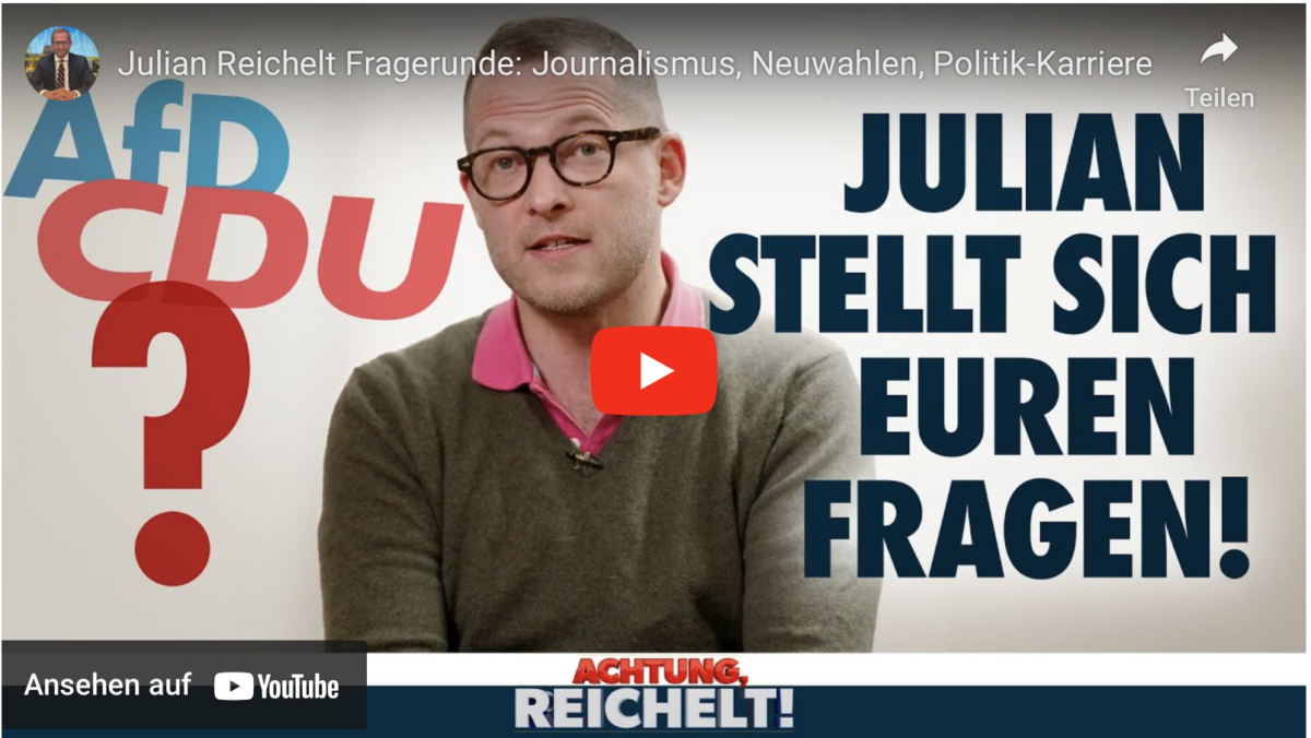 Julian Reichelt Fragerunde: Journalismus, Neuwahlen, Politik-Karriere