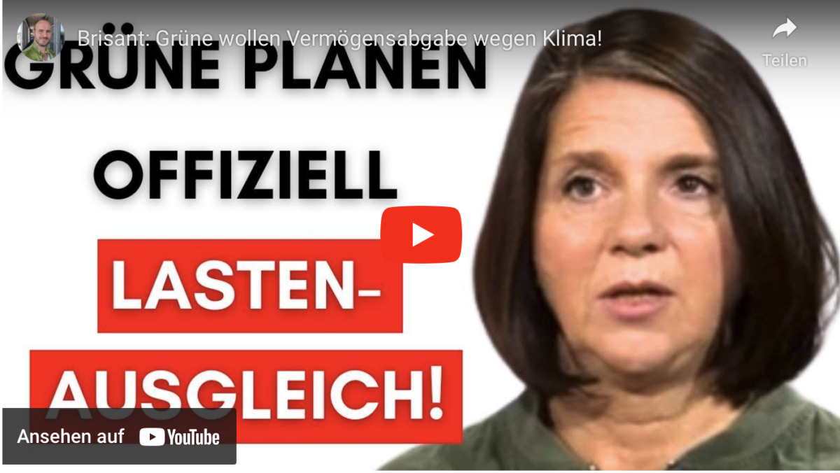 Brisant: Grüne wollen Vermögensabgabe wegen Klima!