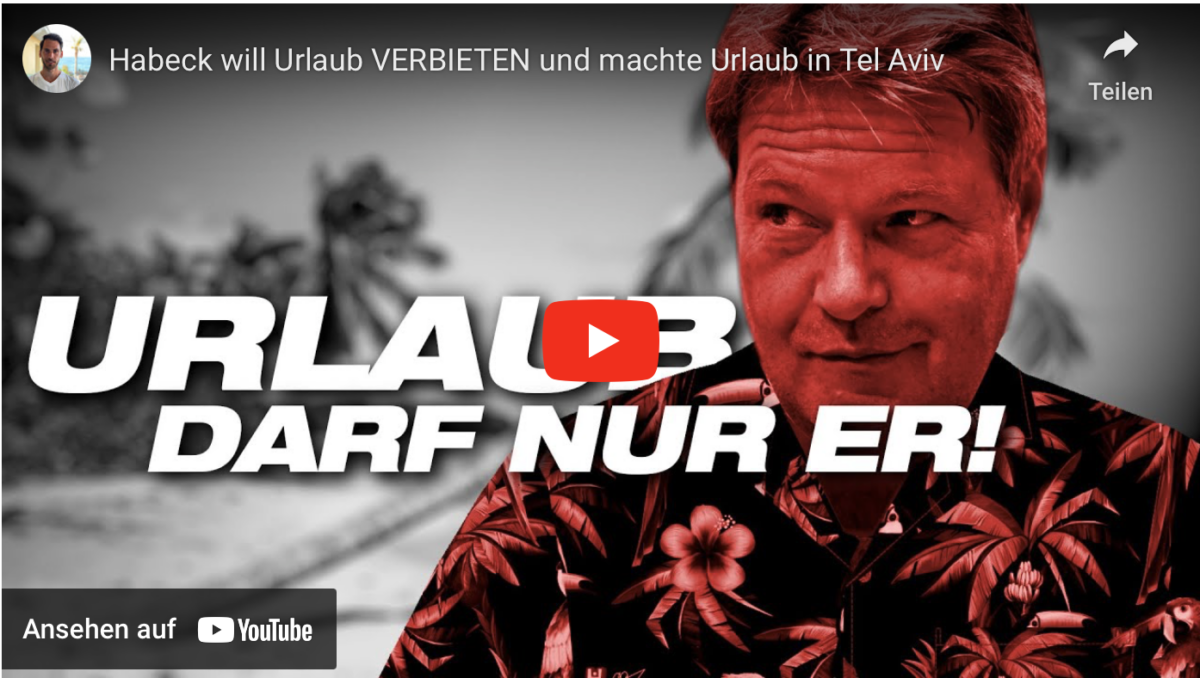 Habeck will Urlaub VERBIETEN und machte Urlaub in Tel Aviv!