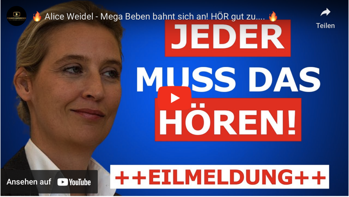Alice Weidel – Mega Beben bahnt sich an! HÖR gut zu….!