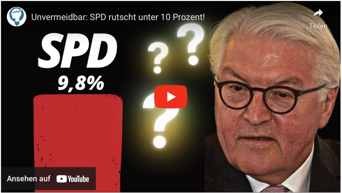 Unvermeidbar: SPD rutscht unter 10 Prozent!