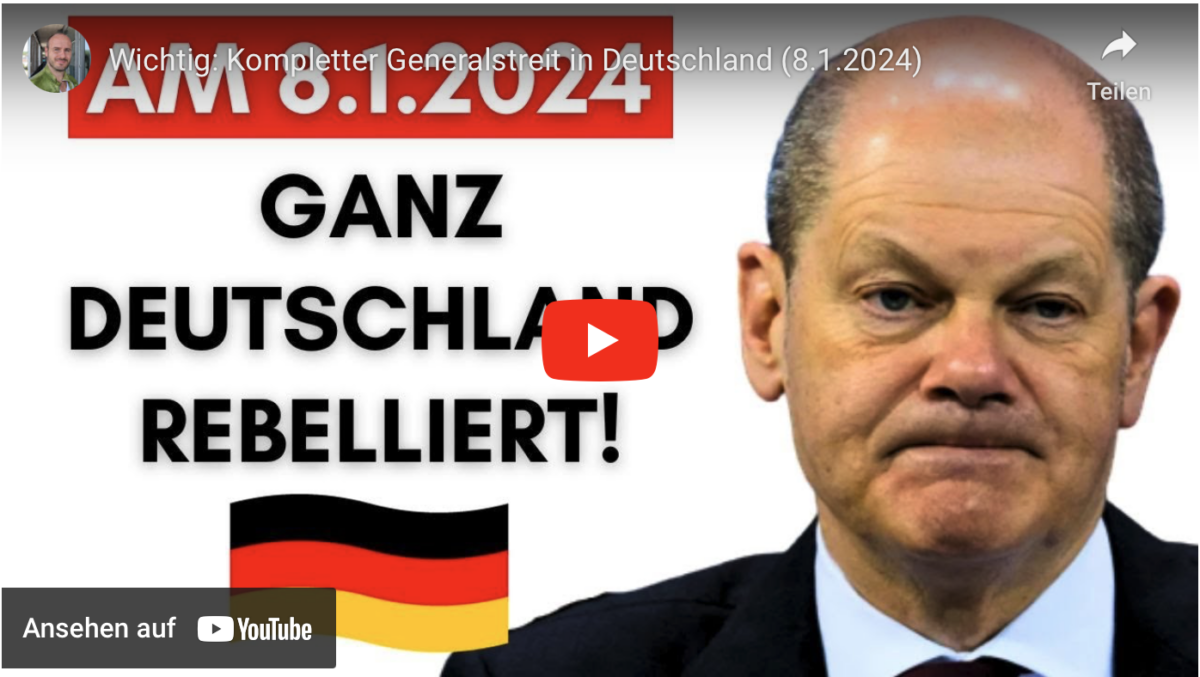 Wichtig: Kompletter Generalstreit in Deutschland (8.1.2024)
