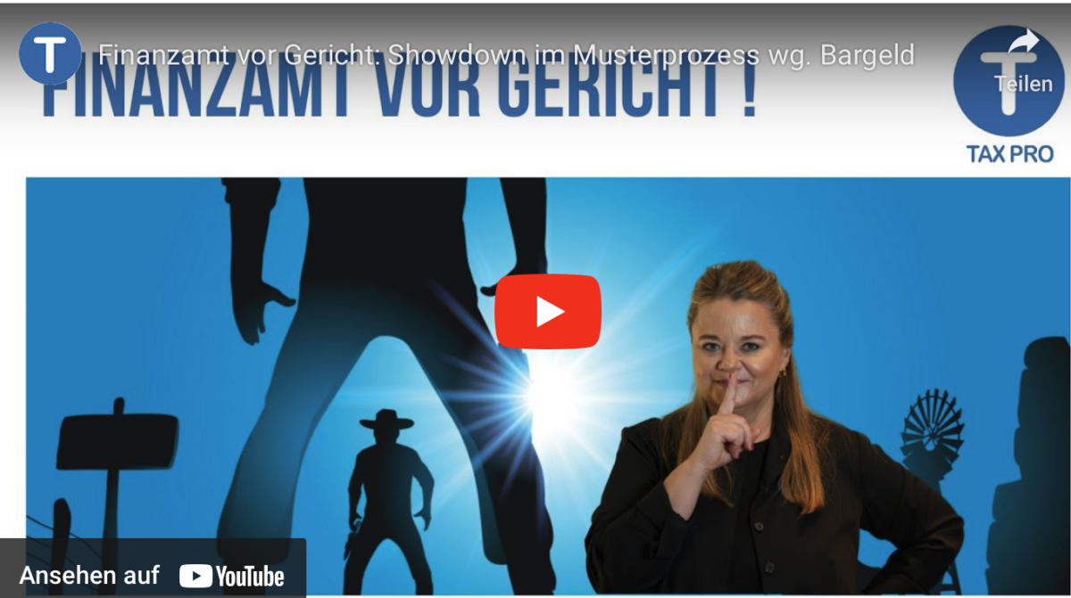 Finanzamt vor Gericht: Showdown im Musterprozess wg. Bargeld