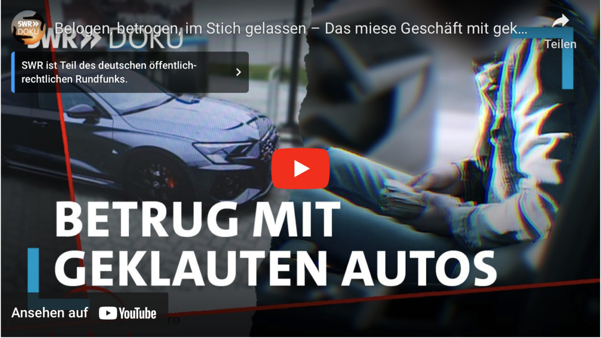 Belogen, betrogen, im Stich gelassen – Das miese Geschäft mit geklauten Gebrauchten!