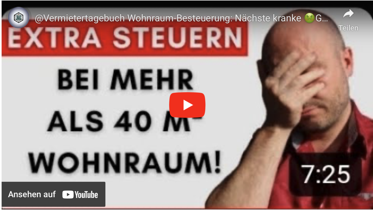 @Vermietertagebuch Wohnraum-Besteuerung: Nächste kranke GRÜNE Klima-Idee!