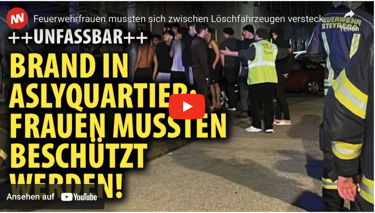 Feuerwehrfrauen mussten sich zwischen Löschfahrzeugen verstecken! Im Polizeibericht wird nichts erwähnt!