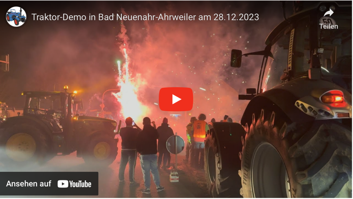 Traktor-Demo in Bad Neuenahr-Ahrweiler am 28.12.2023