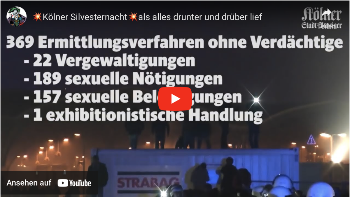 Zur Erinnerung! Kölner Silvesternacht als alles drunter und drüber lief!