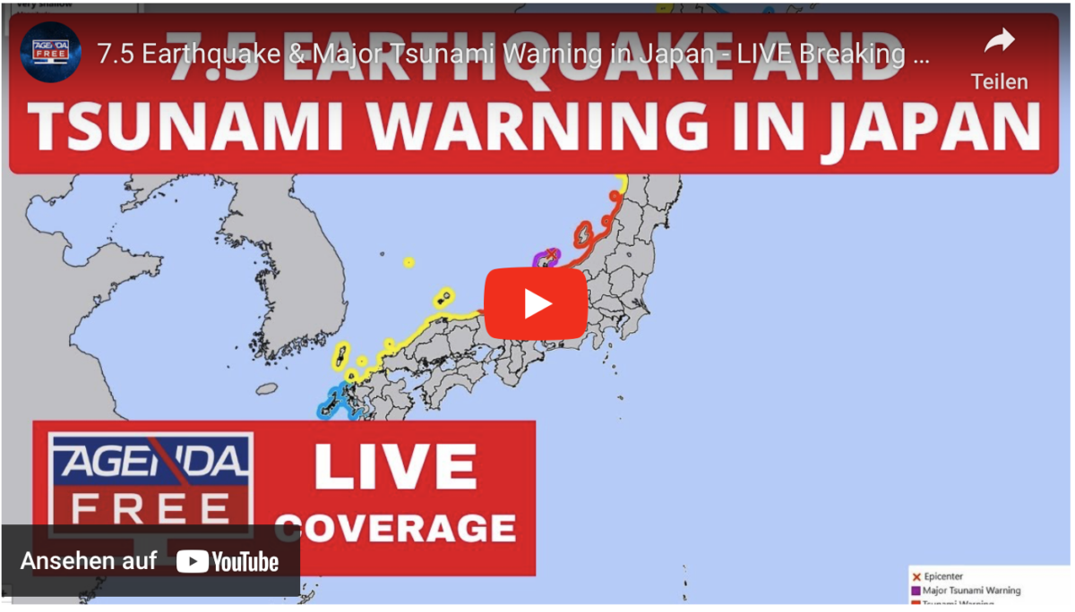 Eilmeldung: Japan Earthquake Tsunami News LIVE: Schweres Erdbeben in Japan löst Tsunami aus!