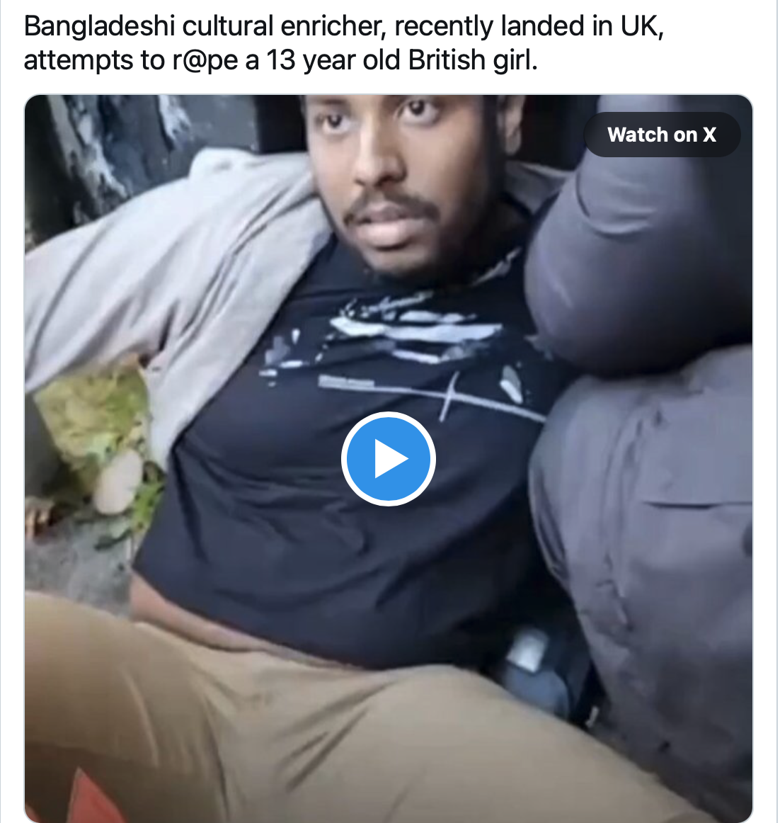 Ein bangladeschischer Kulturbereicherer, der gerade im Vereinigten Königreich gelandet ist, versucht, ein 13-jähriges britisches Mädchen zu vergewaltigen.
