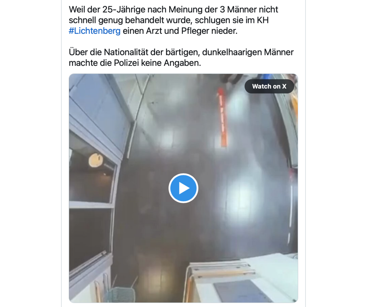Berlin-Silvesternacht 23/24! Facharbeiter schlagen Arzt und Pfleger in der Notfallambulanz nieder!