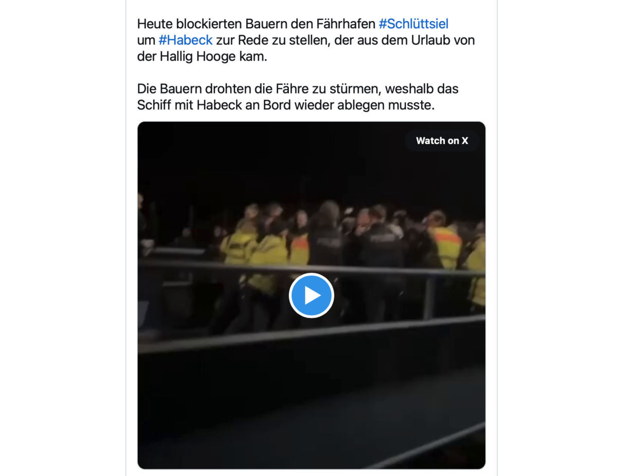 +++ Eilmeldung: Landwirte blockieren heute am 04.01.24 den Fährhafen Schlüttsiel samt Zufahrtstraßen um Habeck auf dem Rückweg aus dem Urlaub von Hallig Hooge abzufangen & zur Rede zu stellen.