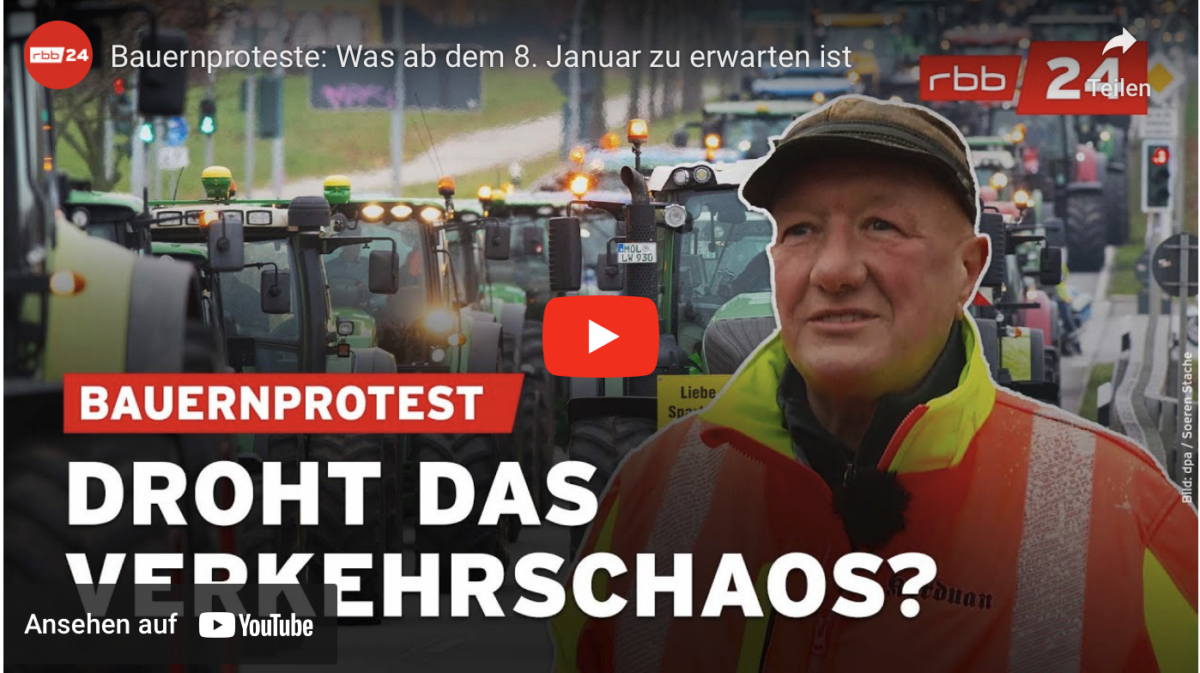 Bauernproteste: Was ab dem 8. Januar zu erwarten ist!