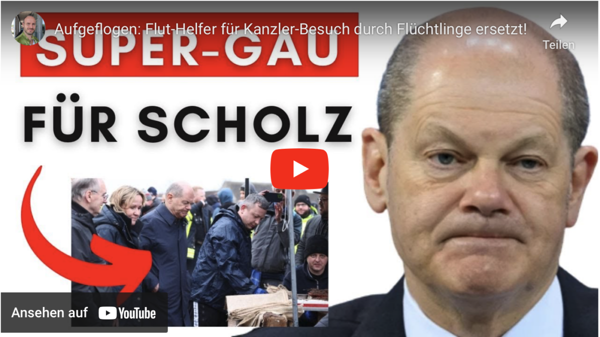Aufgeflogen: Flut-Helfer für Kanzler-Besuch durch Flüchtlinge ersetzt!