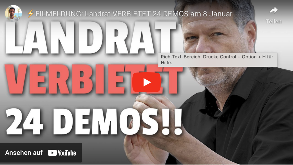 EILMELDUNG: Landrat VERBIETET 24 DEMOS am 8 Januar!