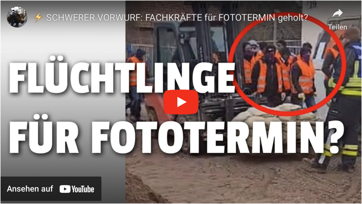 SCHWERER VORWURF: FACHKRÄFTE und KULTURBEREICHERER für FOTOTERMIN bei Hochwasser für Scholzauftritt geholt?