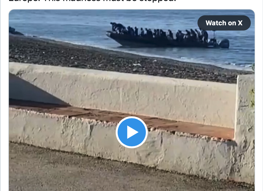 Illegale Kulturbereicherer dringen ohne jegliche Kontrolle in Spanien ein. Sie könnten Terroristen sein. Bald auch in Ihrer Nachbarschaft in Europa. Dieser Wahnsinn muss gestoppt werden!