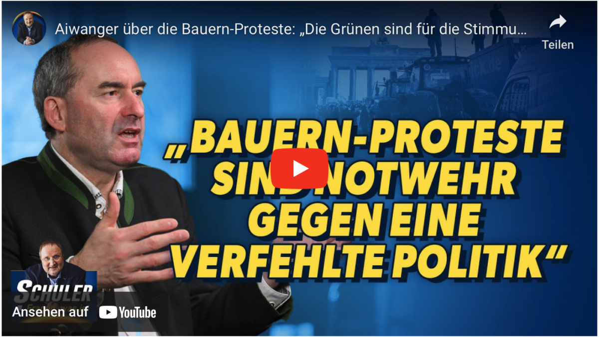 Aiwanger über die Bauern-Proteste: „Die Grünen sind für die Stimmung verantwortlich!“