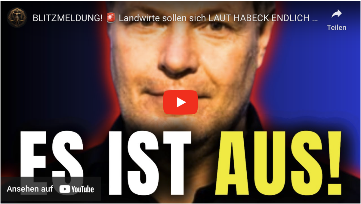 BLITZMELDUNG! Landwirte sollen sich LAUT HABECK ENDLICH MIT INSOLVENZEN ABFINDEN! Das geht viral!