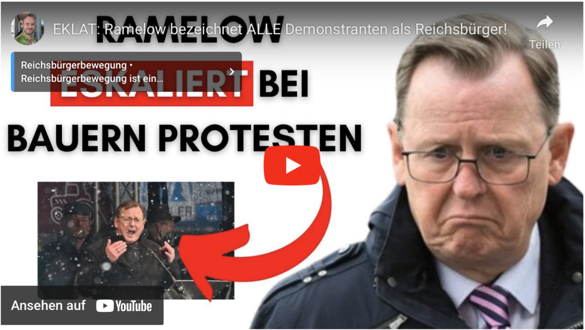 EKLAT: Ramelow bezeichnet ALLE Demonstranten als Reichsbürger!