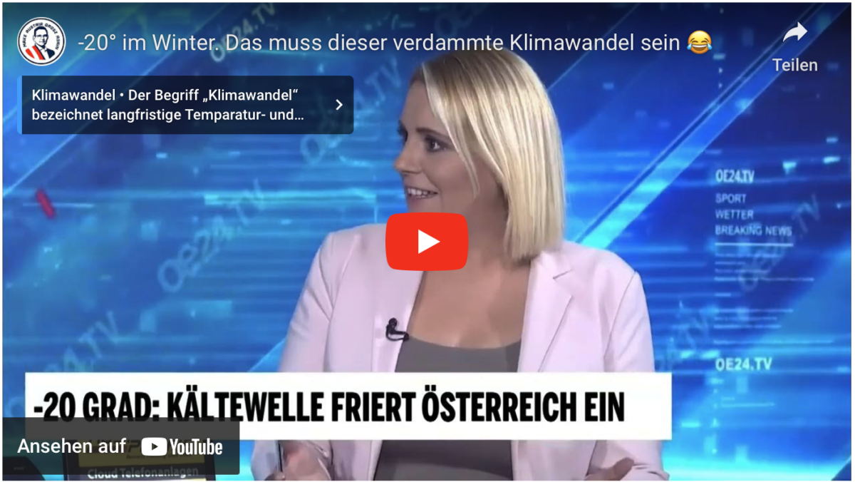 -20° im Winter. Das muss dieser verdammte Klimawandel sein