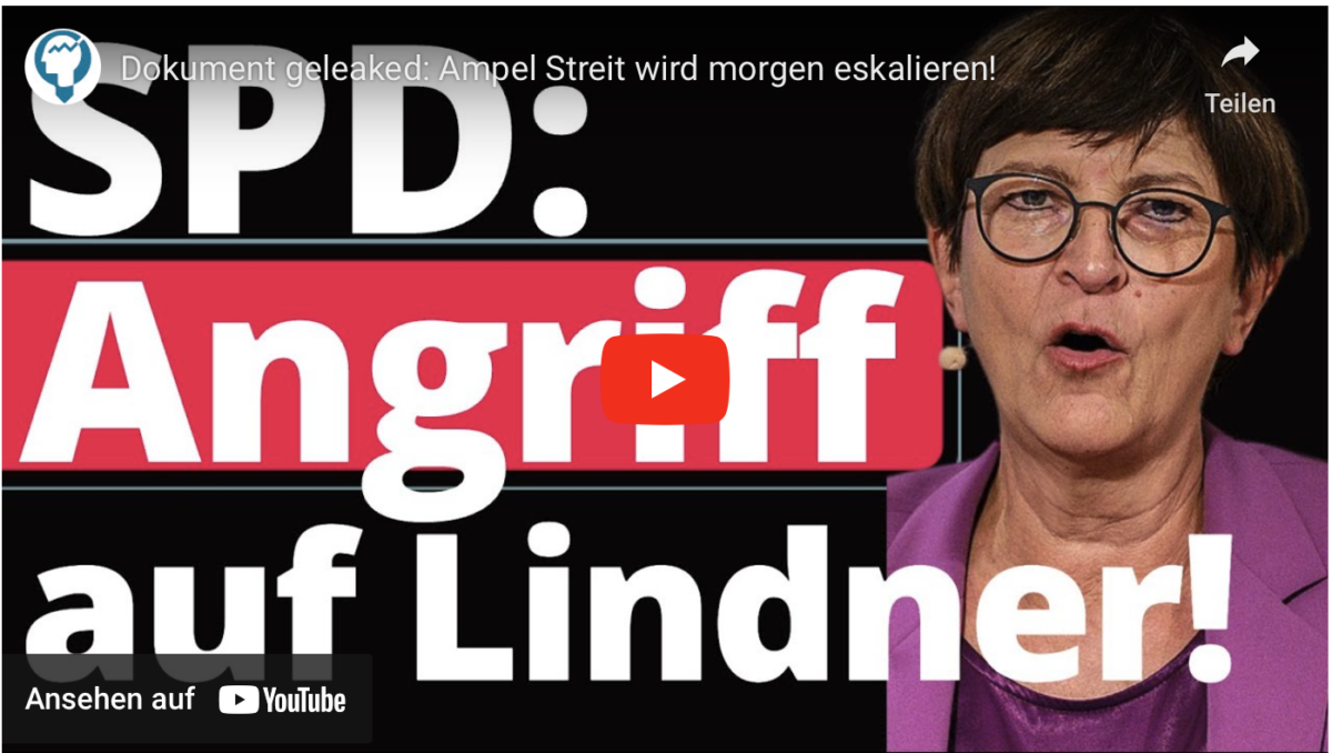 +++ Eilmeldung +++ Dokument geleaked: Ampel Streit wird morgen eskalieren!
